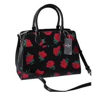 kate spade Black Red Rose Print Satchel